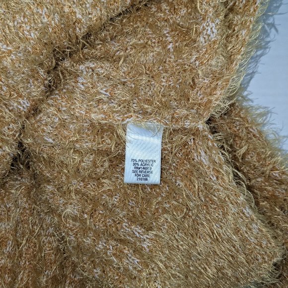 CANDIE'S Women's Fuzzy Cropped Long Sleeve Sweater  Size XS  Gold  NWOT - Picture 5 of 5